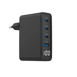 Gembird TA-UC-PDQC100LCD-01-BK chargeur d'appareils mobiles Ordinateur portable, Smartphone Noir Secteur Charge rapide Intérieure