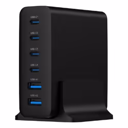Gembird TA-UC-2A4C-PD75-01-BK chargeur d'appareils mobiles Universel Noir Secteur Charge rapide Intérieure