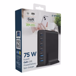Gembird TA-UC-2A4C-PD75-01-BK chargeur d'appareils mobiles Universel Noir Secteur Charge rapide Intérieure - Vue supplémentaire 5