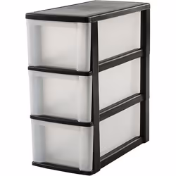 Iris Ohyama Tour de rangement organiseur 3 tiroirs - 10 L - L40 x l20 x H62 cm - Noir
