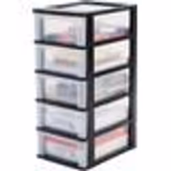 Iris Ohyama Tour de rangement organiseur 5 tiroirs - 7L - L35.5 x l26 x H60.5 cm - Noir