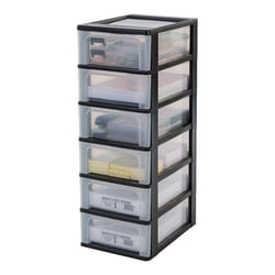 Iris Ohyama Tour de rangement organiseur 6 tiroirs - 7L - L35.5 x l26 x H72.5 cm - Noir