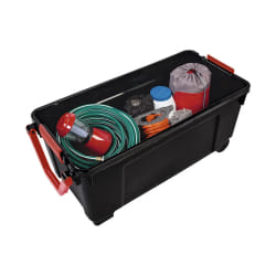IRIS Boîte de rangement avec roues - Noir/Rouge - 170L