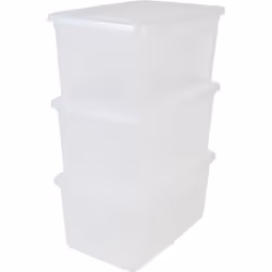 IRIS OHYAMA  Lot de 3 boîtes de rangement avec couvercle - Transparent - 50L - 595 x 395 x 20 cm