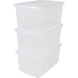 IRIS OHYAMA  Lot de 3 boîtes de rangement avec couvercle - Transparent - 50L - 595 x 395 x 20 cm