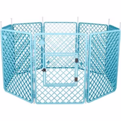 IRIS OHYAMA - Parc à chiot - Porte avec crochet de fermeture - Résistant aux intempéries - Pour chien - Pet Circle - Bleu