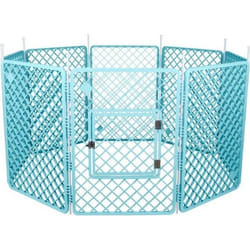 IRIS OHYAMA -  Parc à chiot - Porte avec crochet de fermeture - Résistant aux intempéries - Pour chien - Pet Circle  - Bleu