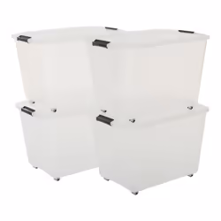 Boite rangement plastique - IRIS OHYAMA - Lot de 4 - TBR-60 - Transparent - L39 x P57 x H38 cm