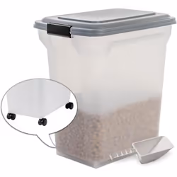 IRIS OHYAMA -  Conteneur / Boite à croquette - Pelle- Roulettes incluses - Pour chien & chat - Air Tight Food Container - Gri ...