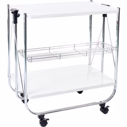 Iris Ohyama Desserte Chariot Plateau de service Roues - CW-005 - Blanc - L68.5 x P43.5 x H69 cm