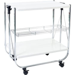Iris Ohyama Desserte Chariot Plateau de service Roues - CW-005 - Blanc - L68.5 x P43.5 x H69 cm