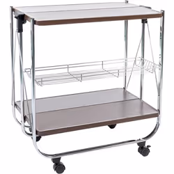Iris Ohyama Desserte Chariot Plateau de service Roues - CW-005 - Marron - L68.5 x P43.5 x H69 cm