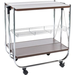 Iris Ohyama Desserte Chariot Plateau de service Roues - CW-005 - Marron - L68.5 x P43.5 x H69 cm