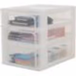Iris Ohyama Tour de rangement organiseur 3 tiroirs - 2 x 4L + 1 x 7L - L35.5 x l26 x H29.5 cm - Blanc