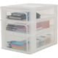 Iris Ohyama Tour de rangement organiseur 3 tiroirs - 2 x 4L + 1 x 7L - L35.5 x l26 x H29.5 cm - Blanc