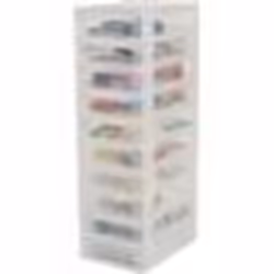 Iris Ohyama Tour de rangement organiseur 10 tiroirs - 4L - L35.5 x l26 x H81.5 cm - Blanc
