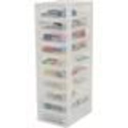 Iris Ohyama Tour de rangement organiseur 10 tiroirs - 4L - L35.5 x l26 x H81.5 cm - Blanc