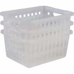 Iris Ohyama Lot de 3 paniers de rangement 11.6 L - Empilable - L25.5 x l32.5 x H15 cm - Transparent