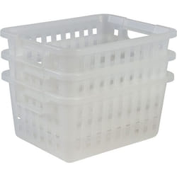 Iris Ohyama Lot de 3 paniers de rangement 11.6 L  - Empilable - L25.5 x l32.5 x H15 cm - Transparent