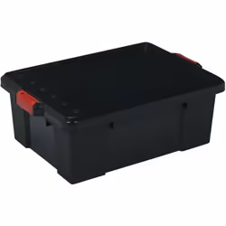Iris Ohyama Lot de 3 boîtes de rangement 25 L - Clips de fermeture - L59 x l38.5 x H18 cm - Noir