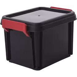 IRIS OHYAMA Lot de 4 boîtes de rangement empilables avec couvercle - Multi Box - MBX-2 - Noir rouge et transparent - 2 L