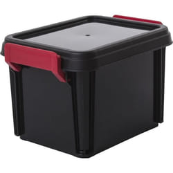 IRIS OHYAMA Lot de 4 boîtes de rangement empilables avec couvercle - Multi Box - MBX-2 - Noir rouge et transparent - 2 L