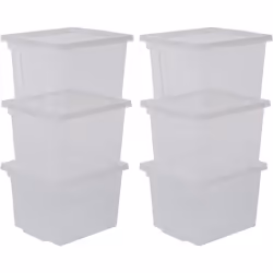 Boite de rangement en plastique transparent - IRIS OHYAMA - Lot de 6 - 10L - L29 x P24 x H18.5 cm