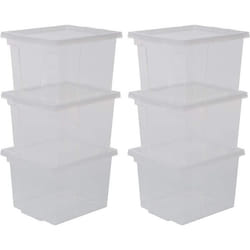 Boite de rangement en plastique transparent - IRIS OHYAMA - Lot de 6 - 10L - L29 x P24 x H18.5 cm