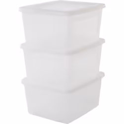 Iris Ohyama Lot de 3 boîtes de rangement 18L - Empilable - L39.5 x l34 x H20 cm - Transparent