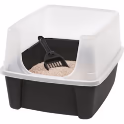 IRIS OHYAMA - Bac a litiere pour chat avec pelle - Cat Litter Box - Gris - 38 x 48,5 x 30,5 cm