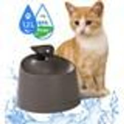 IRIS OHYAMA -  Fontaine deau de 1-2 L - Filtre à charbon inclus - Pour chien & chat - Pet Water Fountain  - PWF-200- Gris