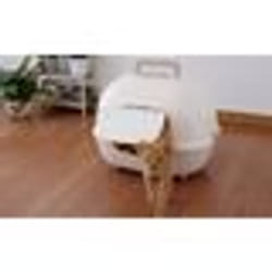 IRIS OHYAMA -  Bac à Litière fermé - portable - Pelle incluse - Pour chat - Cat Litter Box  - WNT-510- Gris