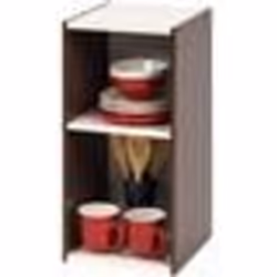 Iris Ohyama - Meuble de rangement - Bibliothèque/2 Etagères modulables - UB-6030 - Brun - L30 x P29 x H60 cm
