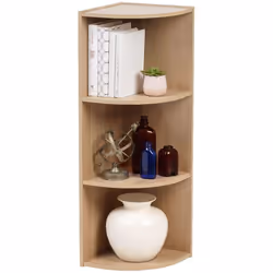 Etagère D'Angle 3 Casiers / Etagère De Rangement Autoportante En Bois Mdf - Corner Bookcase Cx-3C - Chêne Clair, 29 X 29 X 87 ...