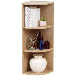Etagère D'Angle 3 Casiers / Etagère De Rangement Autoportante En Bois Mdf - Corner Bookcase Cx-3C - Chêne Clair, 29 X 29 X 87.2 Cm
