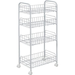Chariot de rangement sur roulettes - Iris Ohyama - DMC-4 - Blanc - L25 x P40 x H85 cm