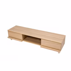 Iris Ohyama Meuble TV Meuble tele Banc TV pour ecran jusquà 65 pouces - BAB-150A - Marron Clair - L42.2 x P150 x H30 cm