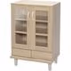 Iris Ohyama Meuble de rangement Buffet Vaisselier 3 Étagères réglables - KPB-9360 - Marron Clair - L42.3 x P60 x H93.7...
