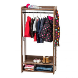 Iris Ohyama Porte-manteau Penderie vêtements enfant Portant pour enfant - KWR-1 - Marron - L32 x P60 x H120 cm