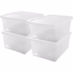IRIS OHYAMA Set de 4 boîtes de rangement avec couvercle NCB-40 - 4x 40 L - L54 x l39.5 x H24.5 cm - Transparent