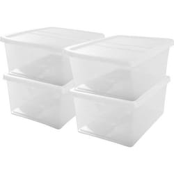 IRIS OHYAMA Set de 4 boîtes de rangement avec couvercle NCB-40 - 4x 40 L - L54 x l39.5 x H24.5 cm - Transparent