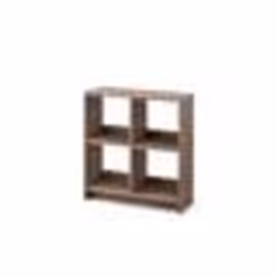 Iris Ohyama Meuble Étagère de rangement Bibliothèque Modulable - WOS--4 -  Marron Cendré - L26.5 x P68.9 x H75.8 cm