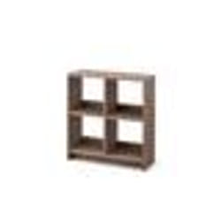 Iris Ohyama Meuble Étagère de rangement Bibliothèque Modulable - WOS--4 -  Marron Cendré - L26.5 x P68.9 x H75.8 cm