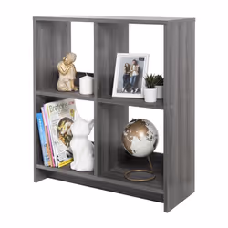 Iris Ohyama Meuble 4 Étagère de rangement Bibliothèque Modulable - WOS-4 -  Chêne Gris - L26.5 x P68.9 x H75.8 cm