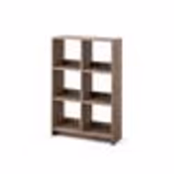 Iris Ohyama Meuble 6 Étagère de rangement Bibliothèque Modulable - WOS-6 - Marron Cendré - L26.5 x P68.9 x H109.4 cm