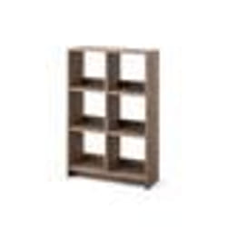Iris Ohyama Meuble 6 Étagère de rangement Bibliothèque Modulable - WOS-6 -  Marron Cendré - L26.5 x P68.9 x H109.4 cm