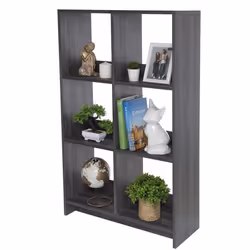 Iris Ohyama Meuble 6 Étagère de rangement Bibliothèque Modulable - WOS-6 -  Chêne Gris - L26.5 x P68.9 x H109.4 cm
