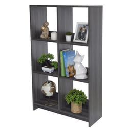 Iris Ohyama Meuble 6 Étagère de rangement Bibliothèque Modulable - WOS-6 -  Chêne Gris - L26.5 x P68.9 x H109.4 cm