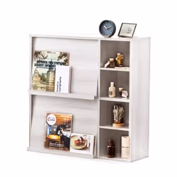 Iris Ohyama Meuble Étagère Bibliothèque de rangement Avec 2 portes - FR-F2-  Chêne Blanc - L33.8 x P89 x H90 cm
