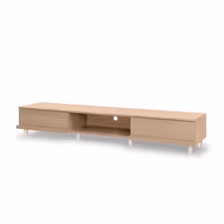Iris Ohyama Meuble TV Meuble tele Banc TV pour ecran jusquà 65 pouces - BAB-180A- Marron Clair - L42.1 x P180 x H30 cm